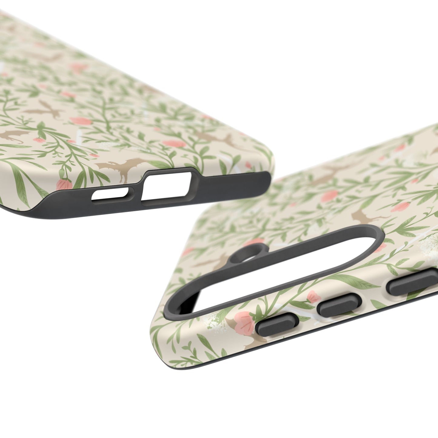 Fantasy Floral Dragons Tough Cases, Romantasy Reader Gift, Bookish Merch