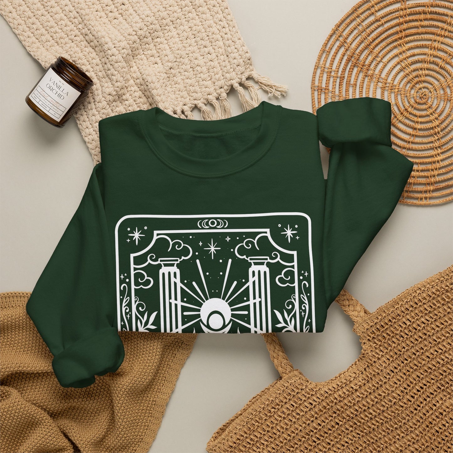 Cleric Tarot Card Gildan Sweatshirt Shirt | TTRPG Character Class Crewneck
