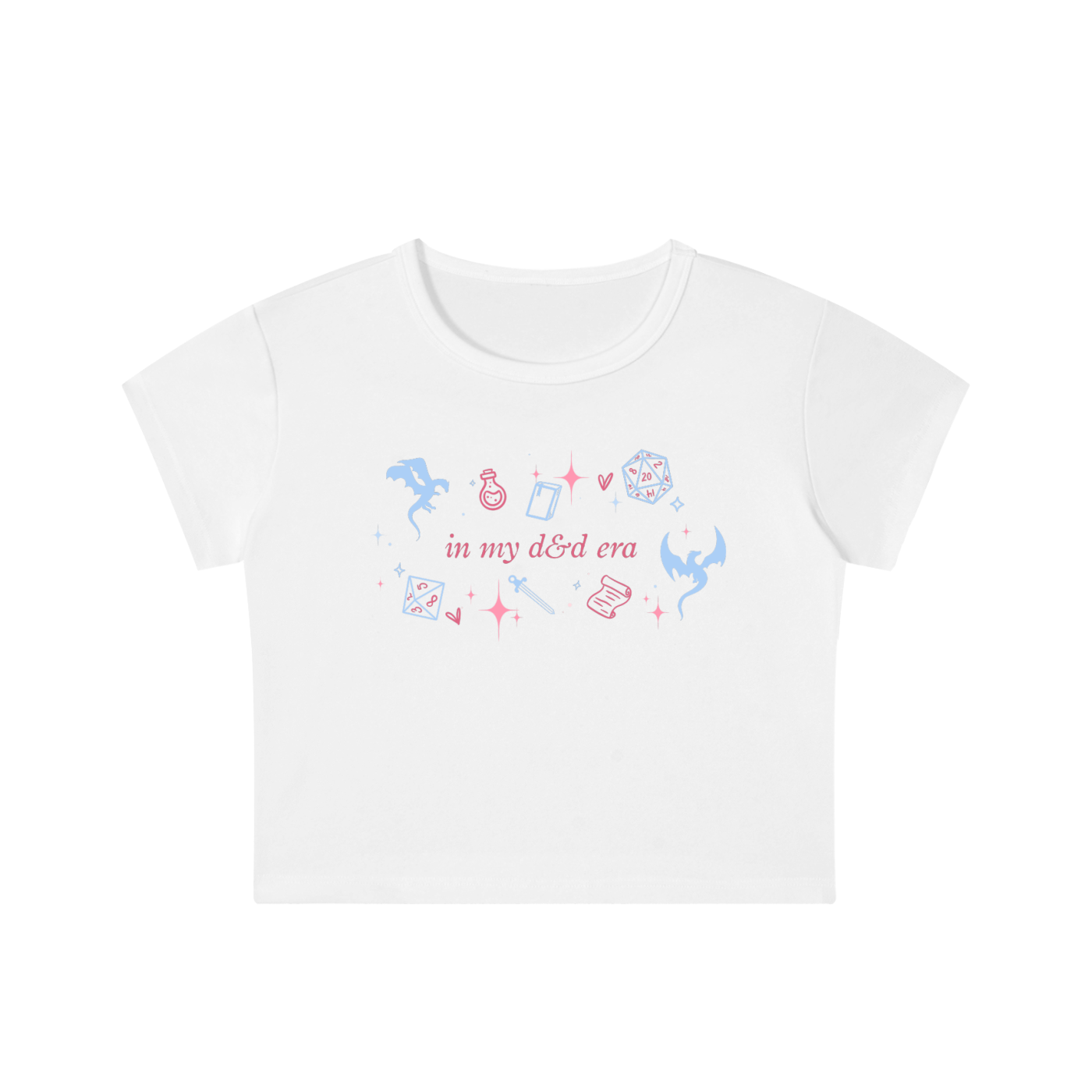 In My Fantasy RPG Era Women’s Snow Washed Cropped Baby Tee | Cute Tabletop Gamer Shirt | Fantasy Crop Top