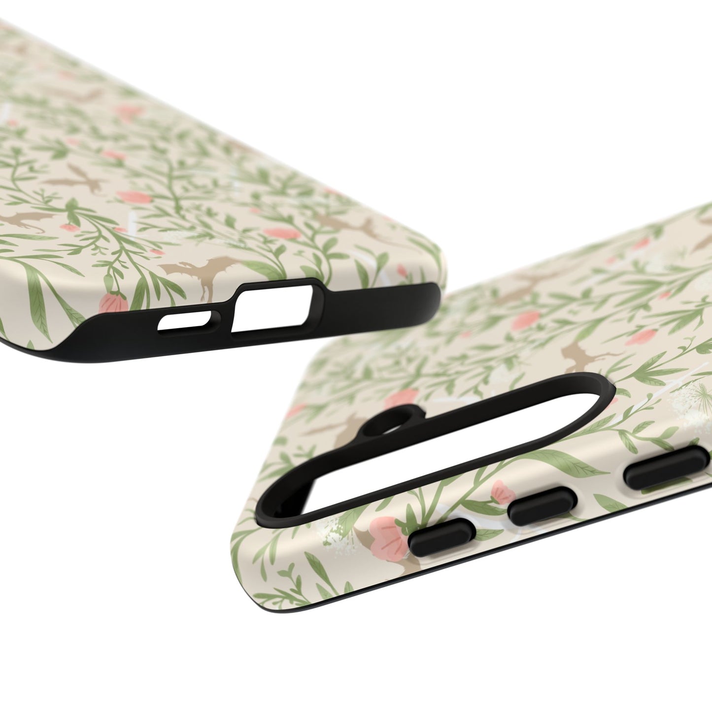 Fantasy Floral Dragons Tough Cases, Romantasy Reader Gift, Bookish Merch