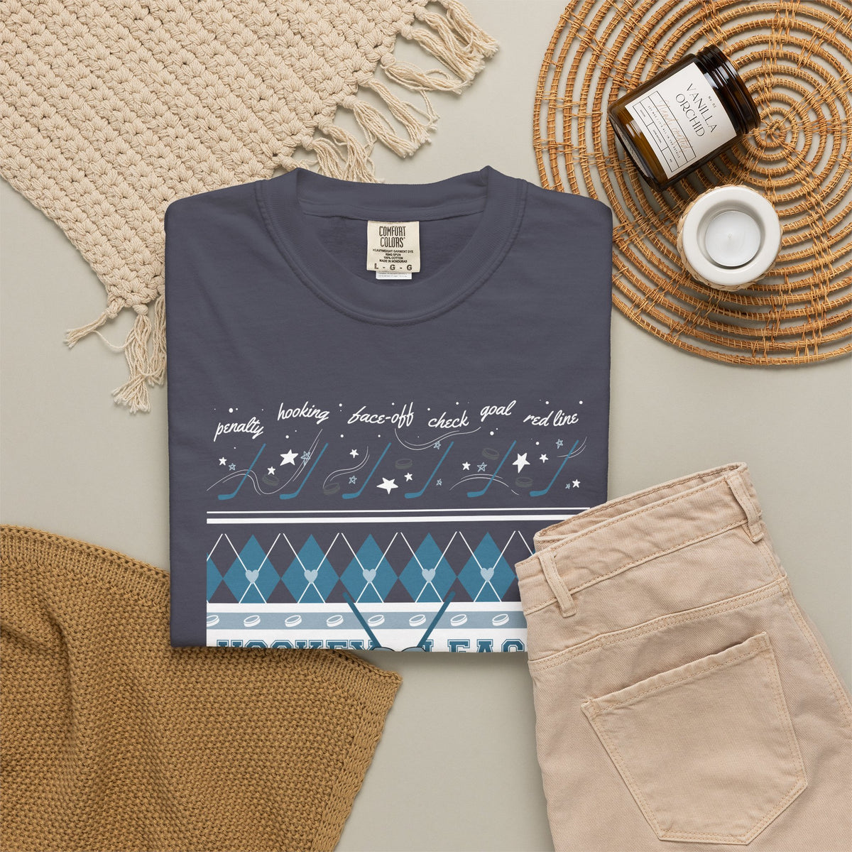 Hockey League Book Club Patterned T-Shirt
