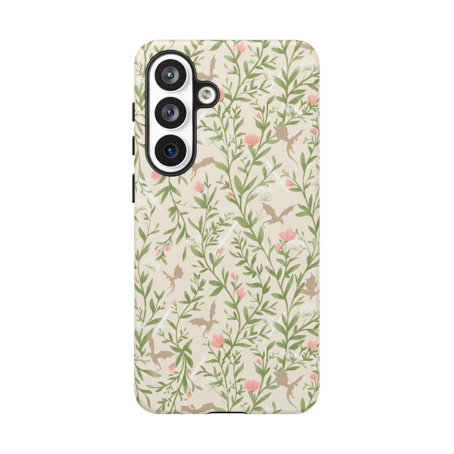 Fantasy Floral Dragons Tough Cases, Romantasy Reader Gift, Bookish Merch