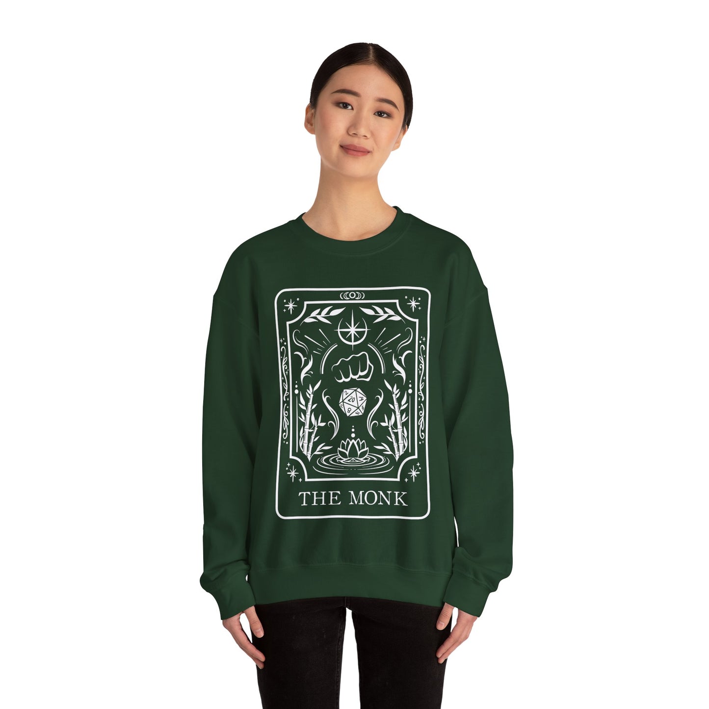Monk Tarot Card Gildan Sweatshirt Shirt | TTRPG Character Class Crewneck