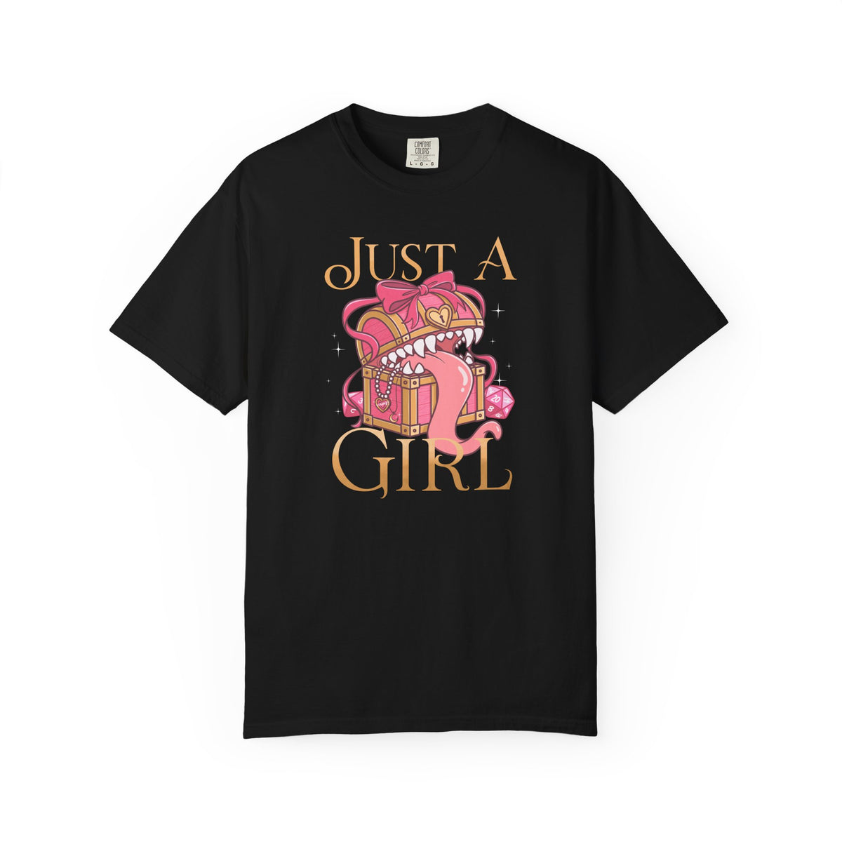 Just A Girl TTRPG Mimic T-shirt | Girlypop Cute Dnd Gift