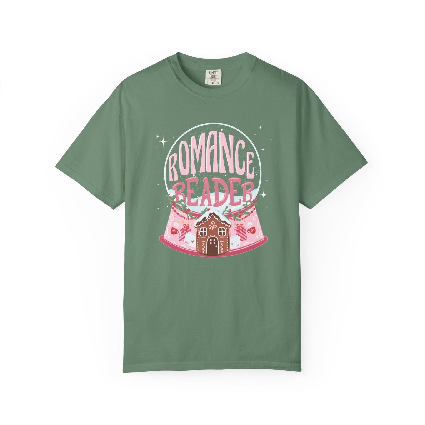 Romance Reader T-Shirt — Cute Book Lover Tee with Snow Globe Design