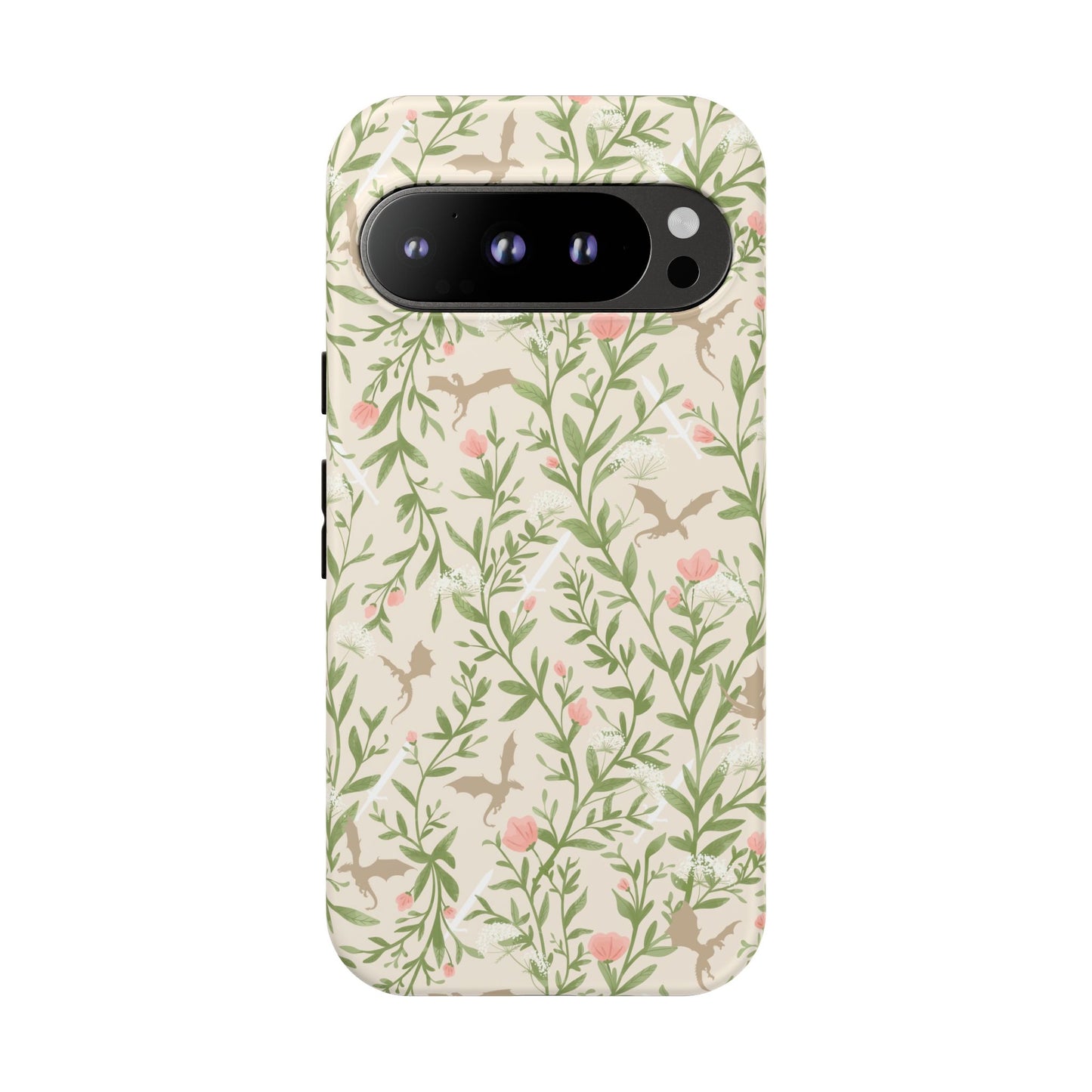 Fantasy Floral Dragons Tough Cases, Romantasy Reader Gift, Bookish Merch