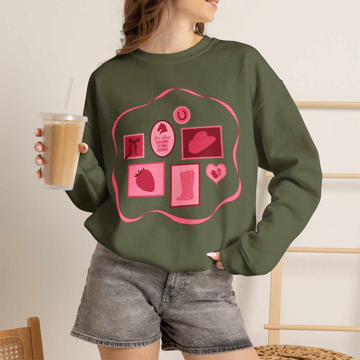 Save a Horse, Read About Fictional Cowboys Sweatshirt | Cowboy Romance Reader Crewneck
