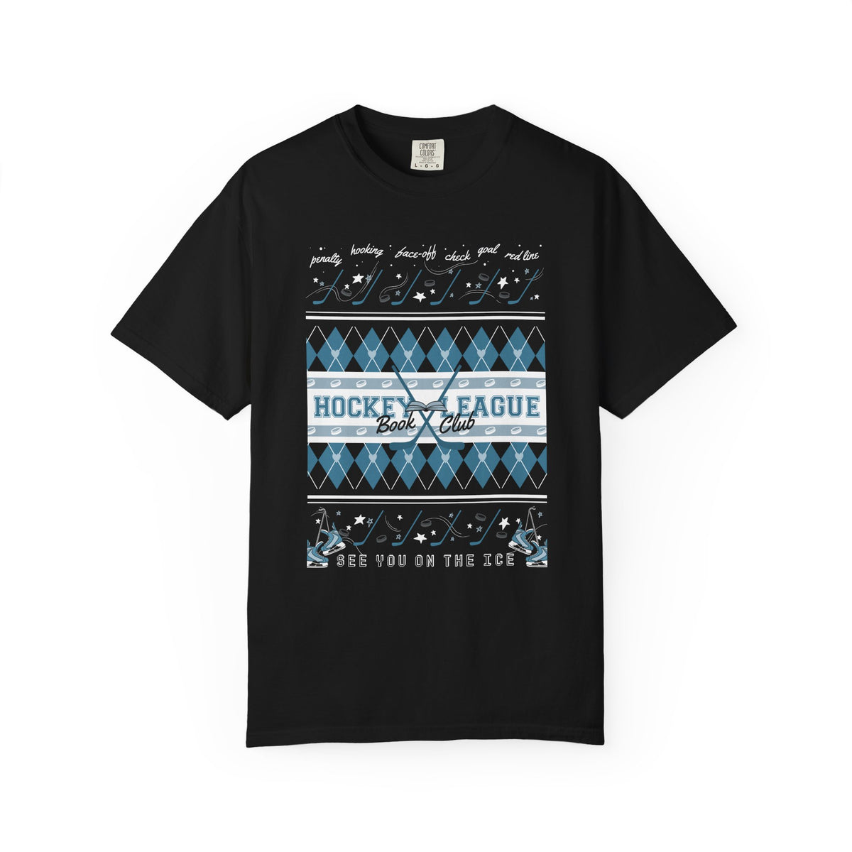Hockey League Book Club Patterned T-Shirt