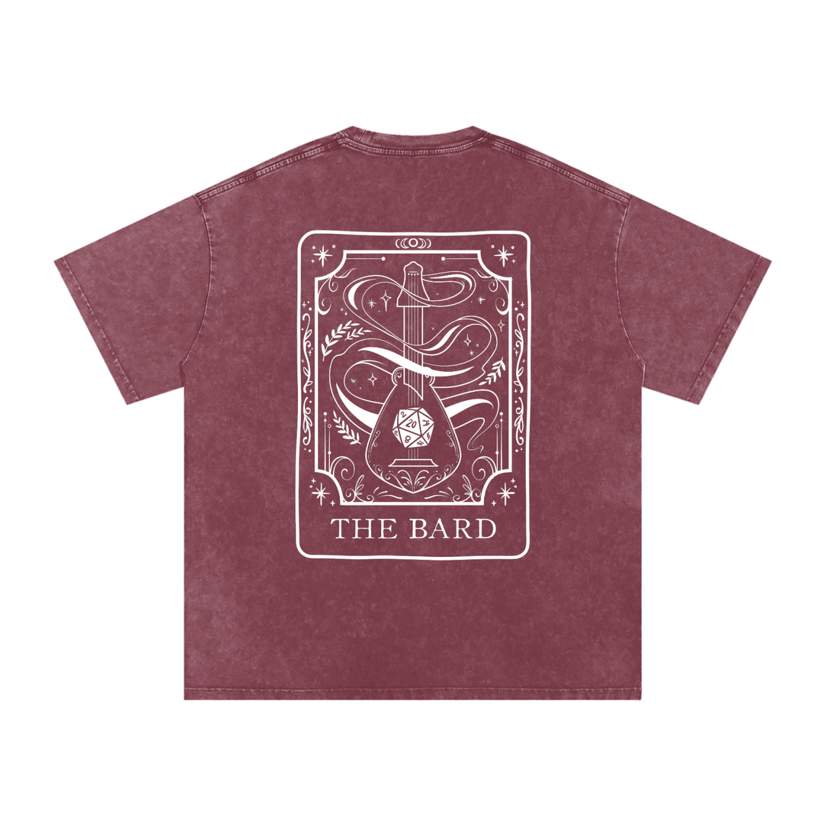 Bard Tarot Card Snow Wash Cotton Shirt | TTRPG Character Class Tee
