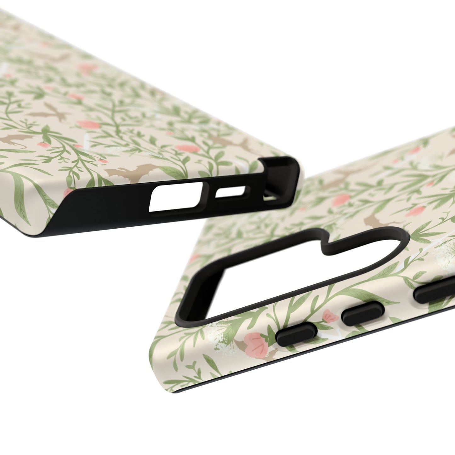 Fantasy Floral Dragons Tough Cases, Romantasy Reader Gift, Bookish Merch