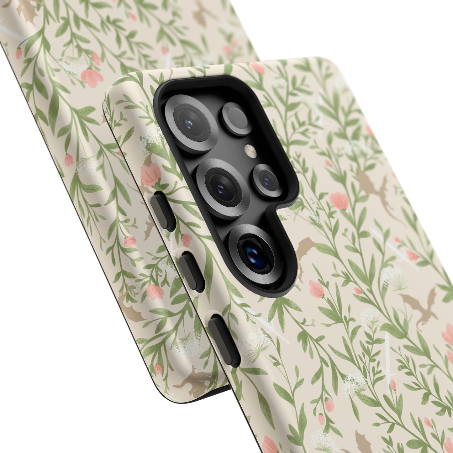 Fantasy Floral Dragons Tough Cases, Romantasy Reader Gift, Bookish Merch