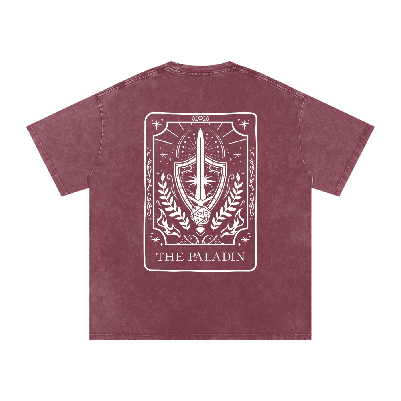 Paladin Tarot Card Snow Wash Cotton Shirt | TTRPG Character Class Tee