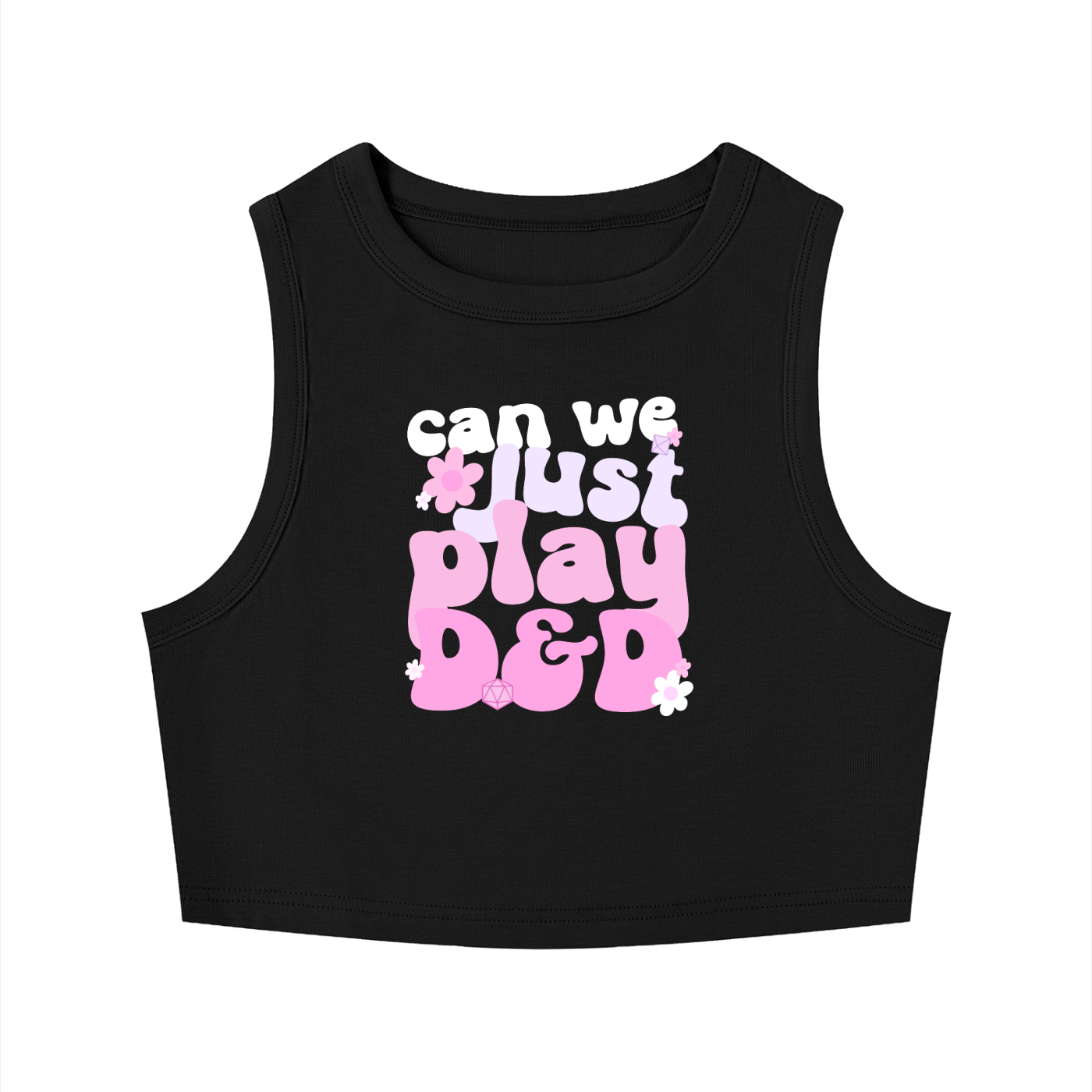 Can We Just Play Women’s Cropped Tank Top | Cute Fantasy Tabletop RPG Crop Tank | Gamer Girl Crewneck Tank