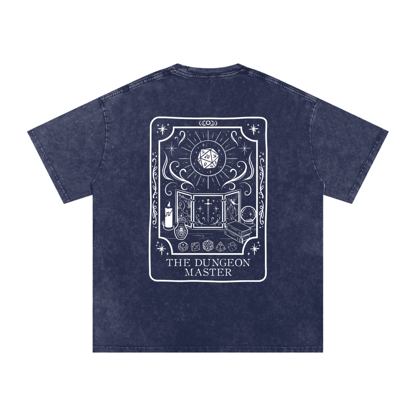 Dungeon Master Tarot Card Snow Wash Cotton Shirt | TTRPG Character Class Tee