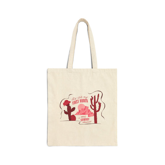 This Ain’t My First Rodeo Cotton Canvas Tote Bag | Cowboy Romance Book Tote