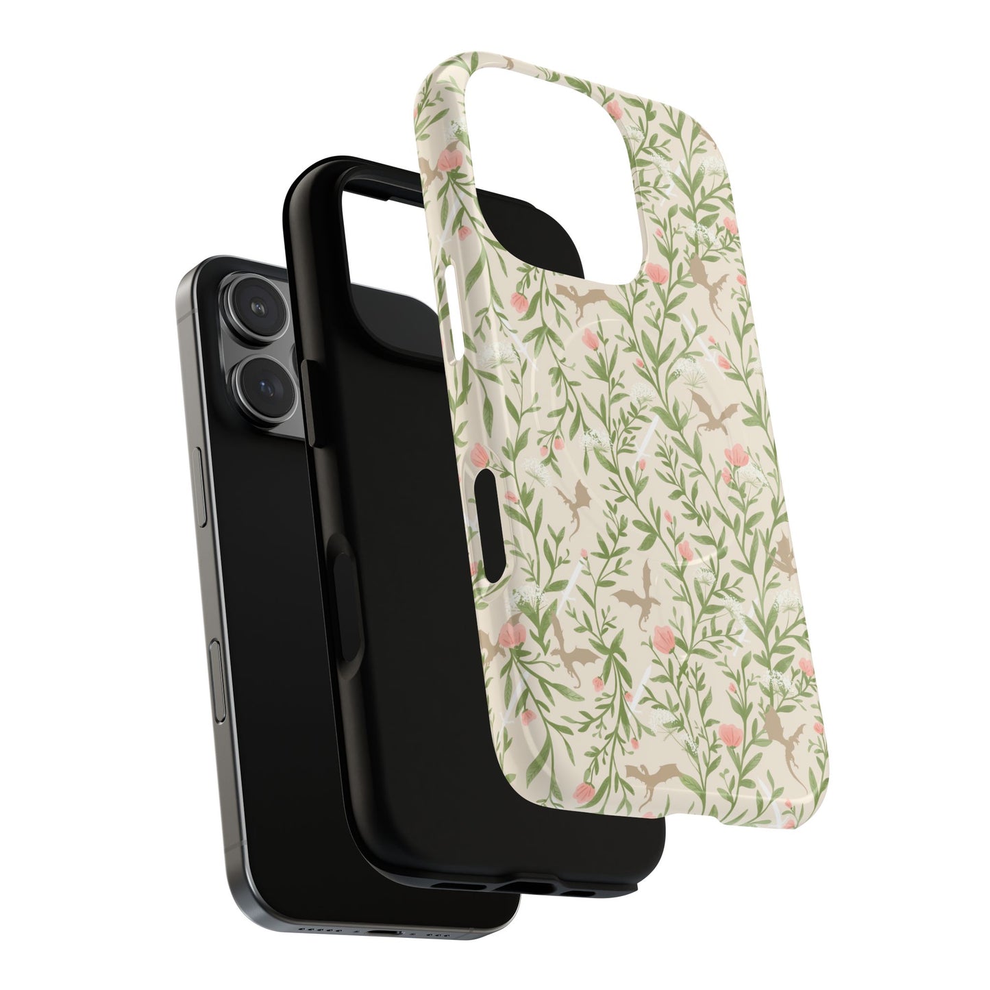 Floral Fantasy Dragons Tough Cases - MAGNETIC - Romantasy Reader Gift, Bookish Merch