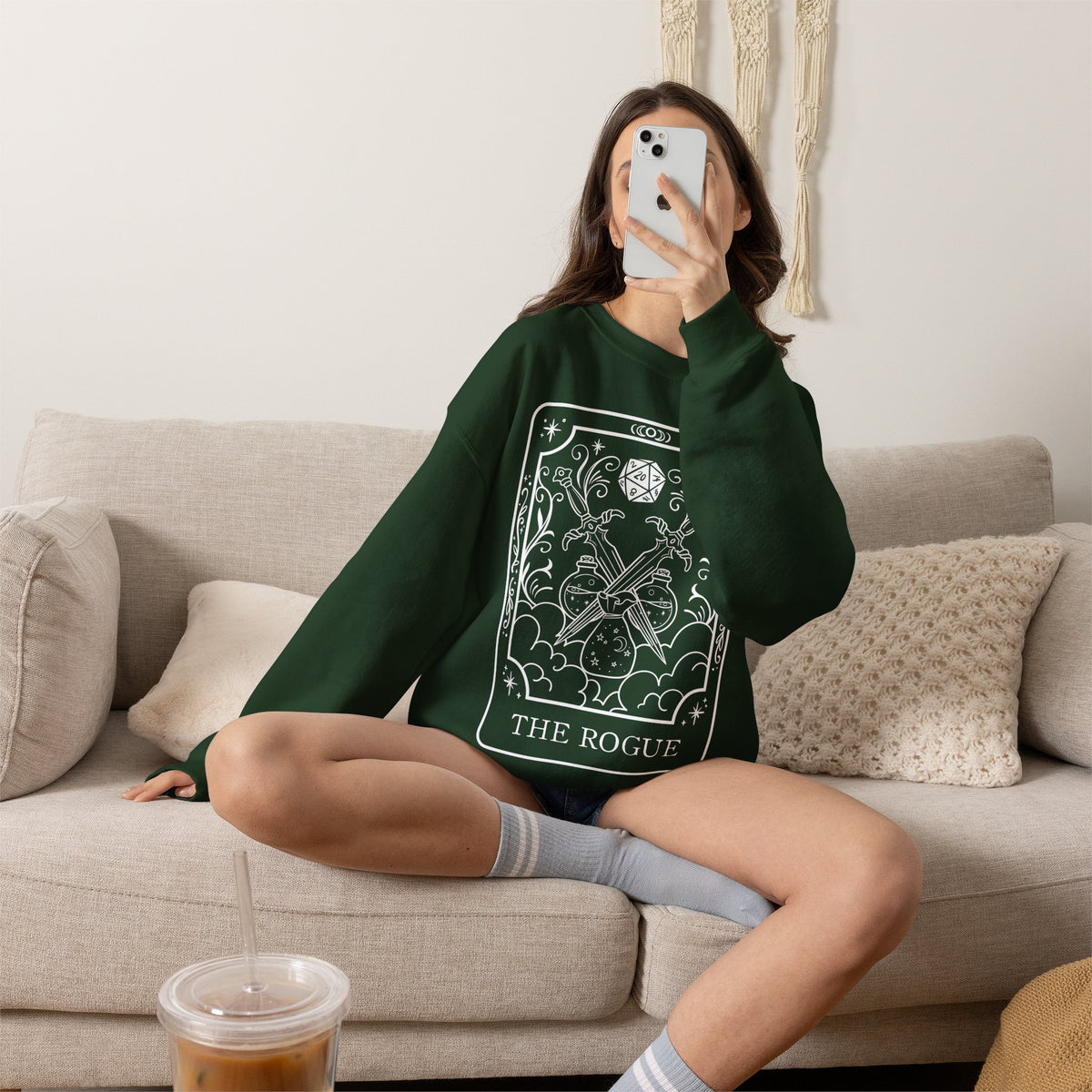 Rogue Tarot Card Gildan Sweatshirt Shirt | TTRPG Character Class Crewneck