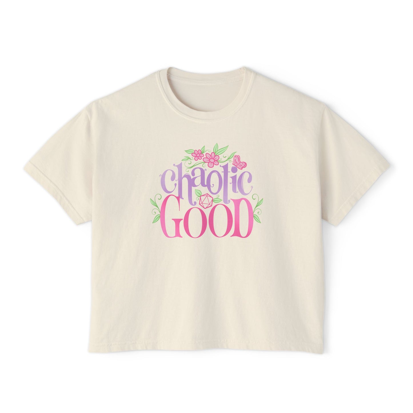 Chaotic Good Crop Tee – DnD Shirt | Boxy Cropped TTRPG Gamer Tee Aesthetic