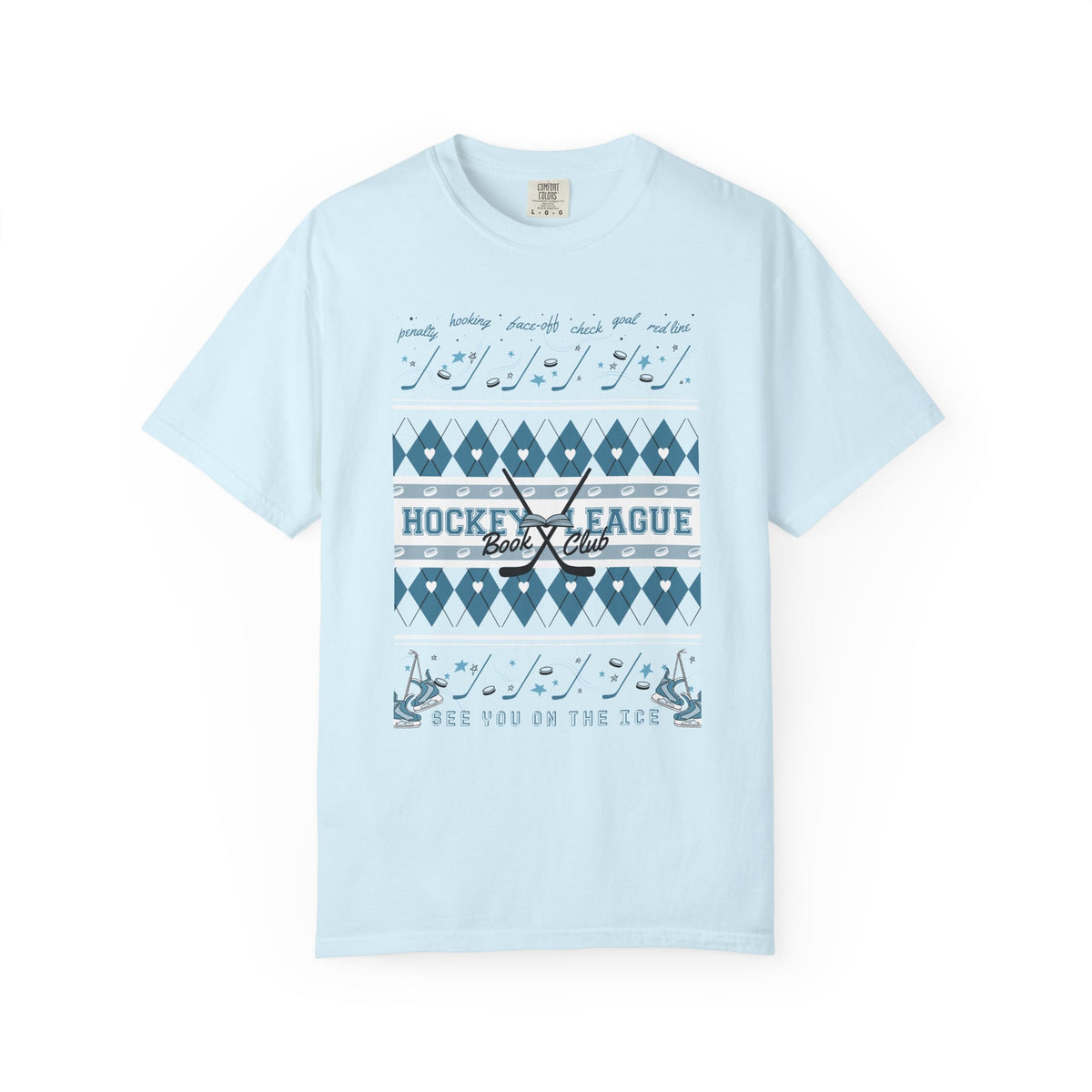 Hockey League Book Club Patterned T-Shirt