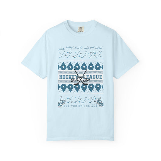 Hockey League Book Club Patterned T-Shirt