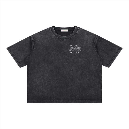 To Tempt the Fates and Realms Will Wrest Oversized Mineral Wash Boxy Tee | Officially Licensed Nicole Platania Shirt