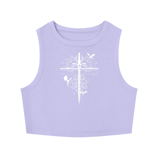 Dragon Rider Women’s Cropped Tank Top | Fantasy Sword Crop Tank | Tabletop RPG & Dragon Lover Apparel