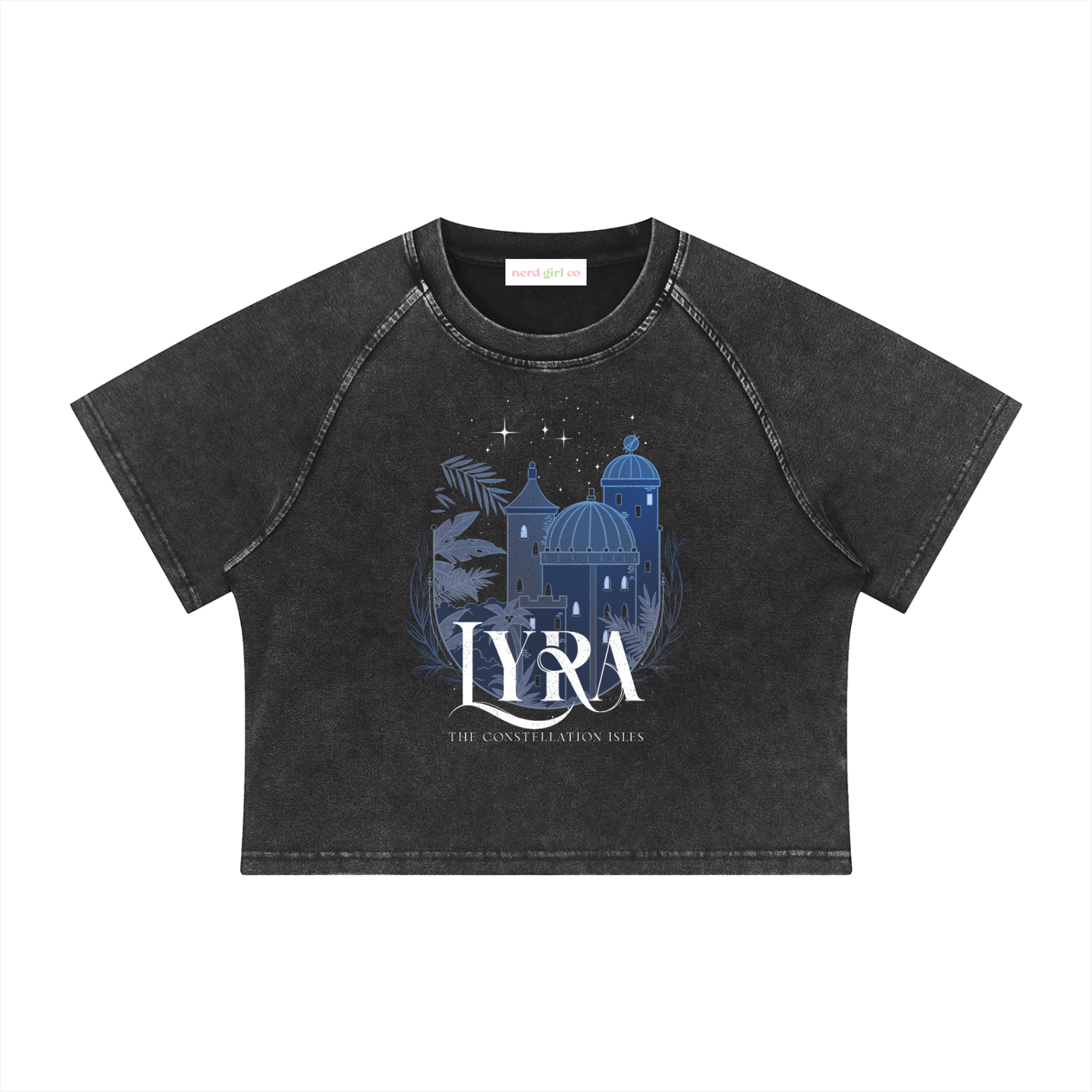 Lyra Constellation Isles Mineral Wash Raglan Crop Tee | Officially Licensed Scars Beneath a Serpent’s Scales Nicole Platania Shirt