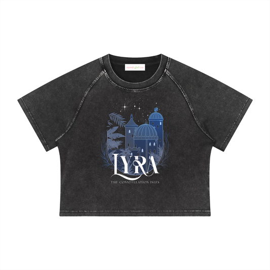 Lyra Constellation Isles Mineral Wash Raglan Crop Tee | Officially Licensed Scars Beneath a Serpent’s Scales Nicole Platania Shirt