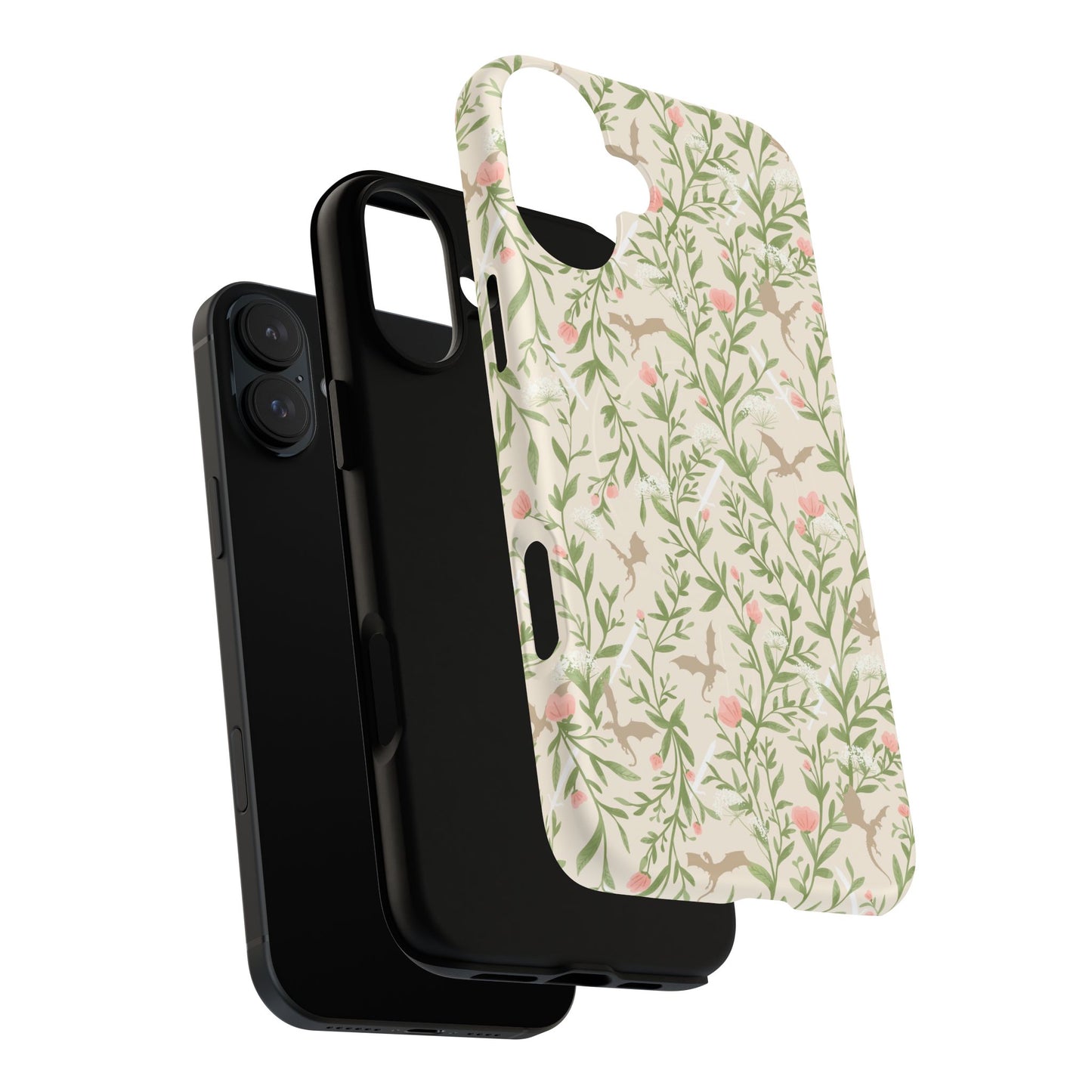 Floral Fantasy Dragons Tough Cases - MAGNETIC - Romantasy Reader Gift, Bookish Merch