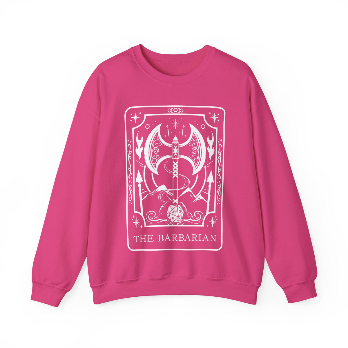 Barbarian Tarot Card Gildan Sweatshirt Shirt | TTRPG Character Class Crewneck