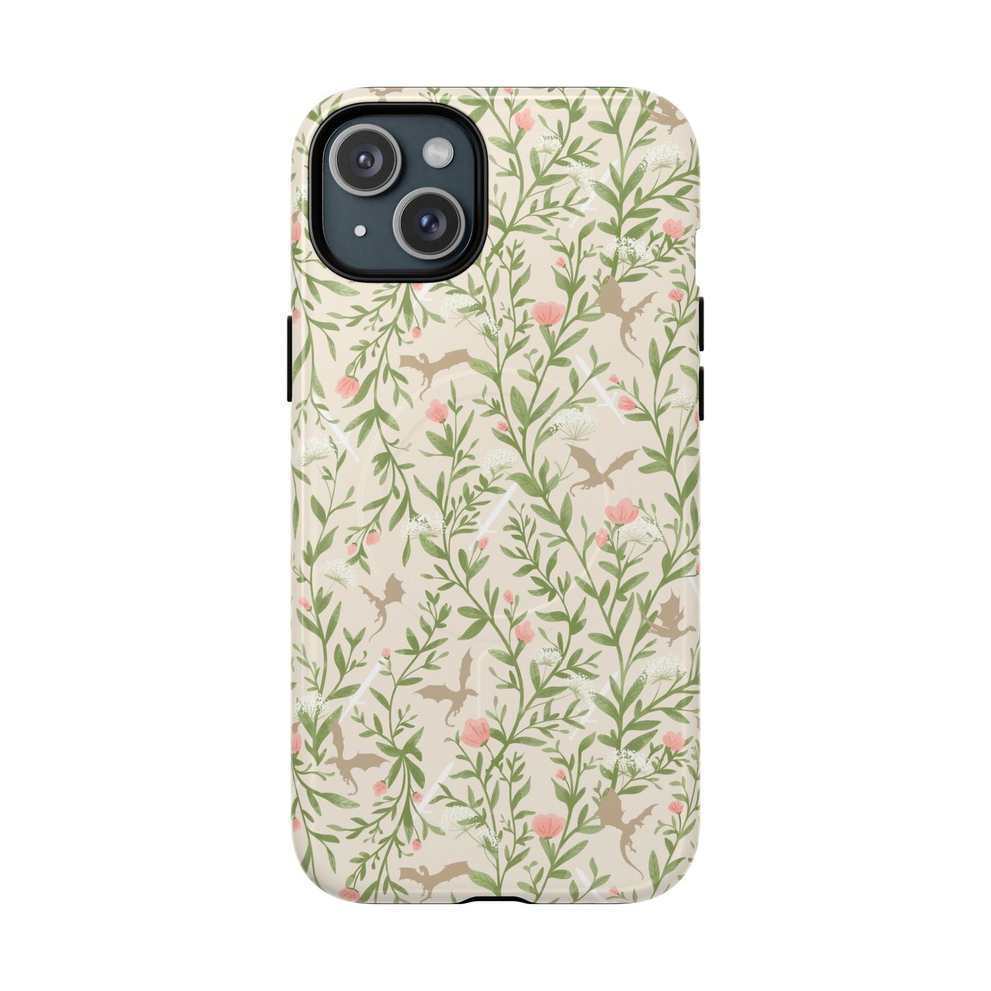 Floral Fantasy Dragons Tough Cases - MAGNETIC - Romantasy Reader Gift, Bookish Merch