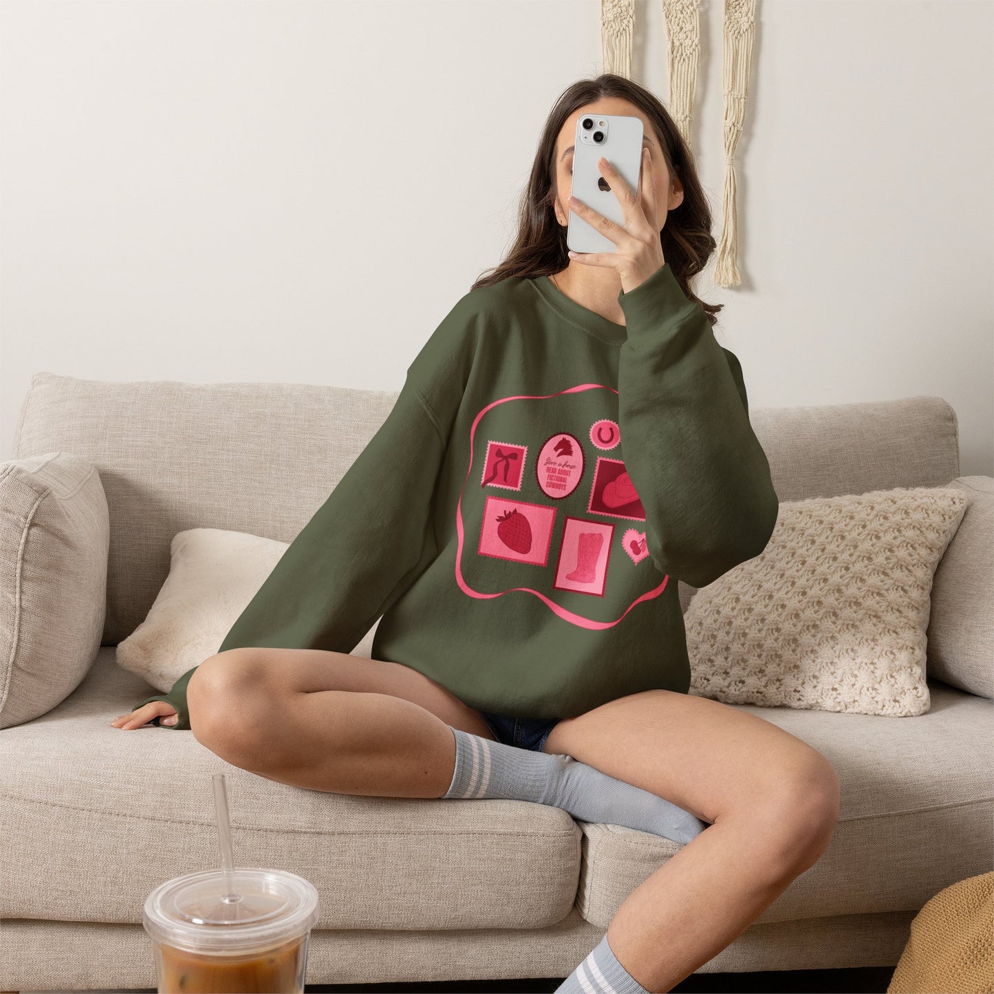 Save a Horse, Read About Fictional Cowboys Sweatshirt | Cowboy Romance Reader Crewneck