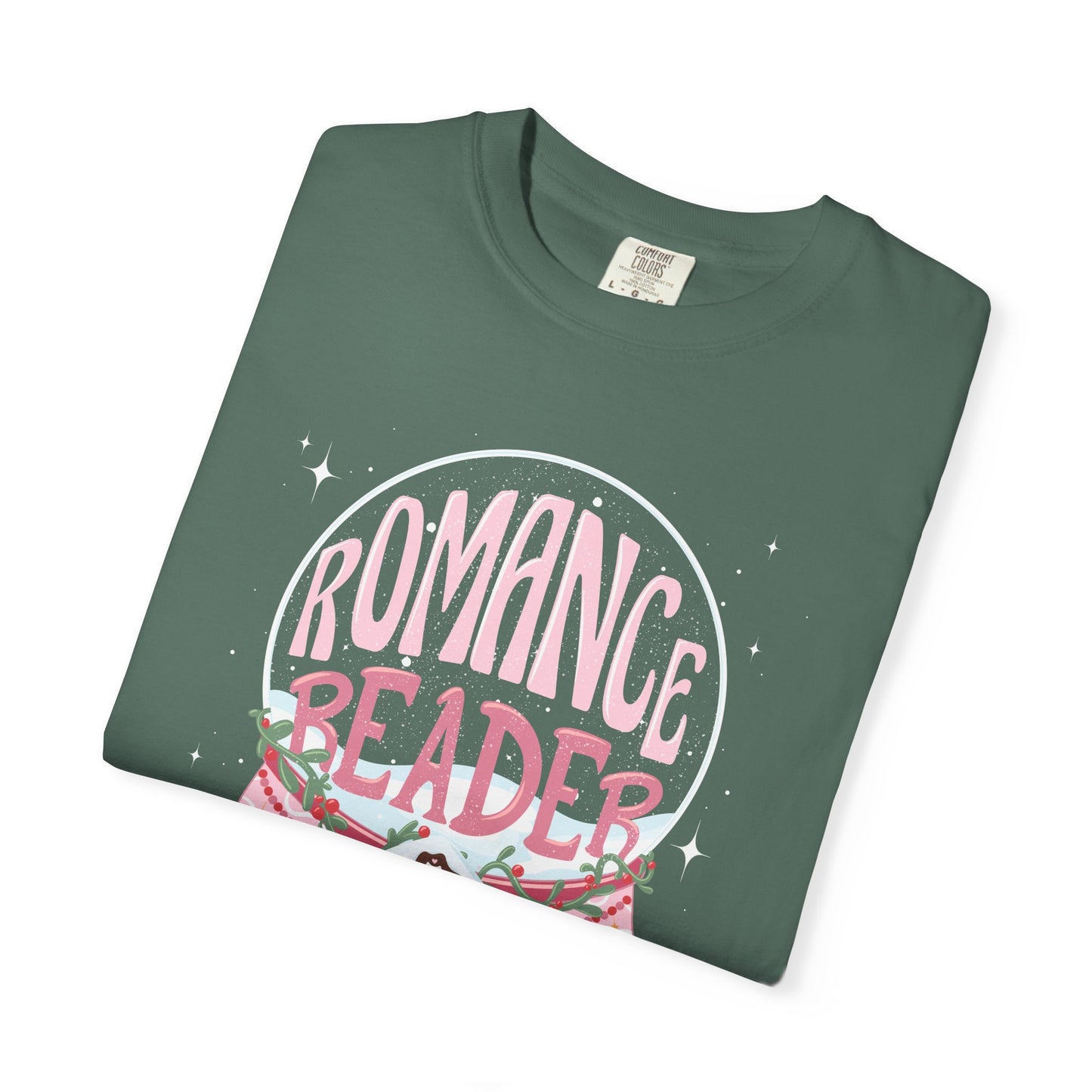 Romance Reader T-Shirt — Cute Book Lover Tee with Snow Globe Design
