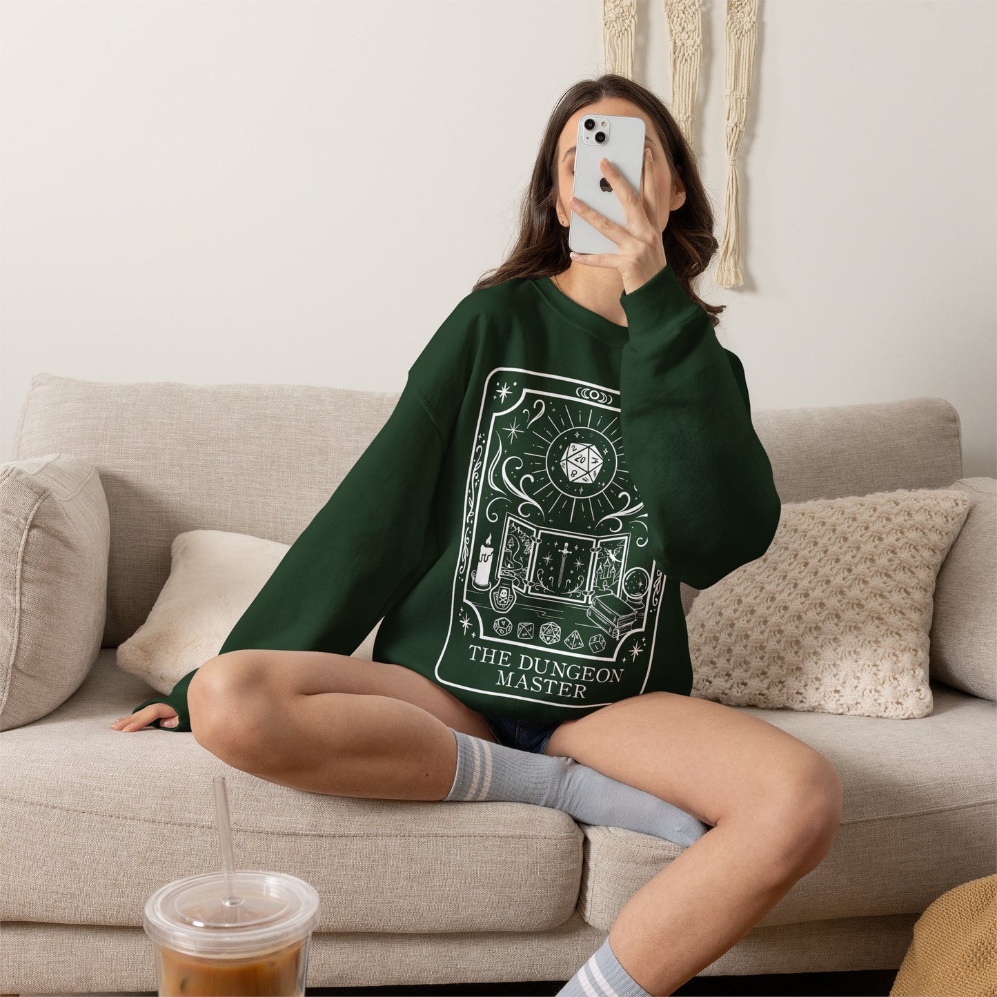 Dungeon Master Tarot Card Gildan Sweatshirt Shirt | TTRPG Character Class Crewneck