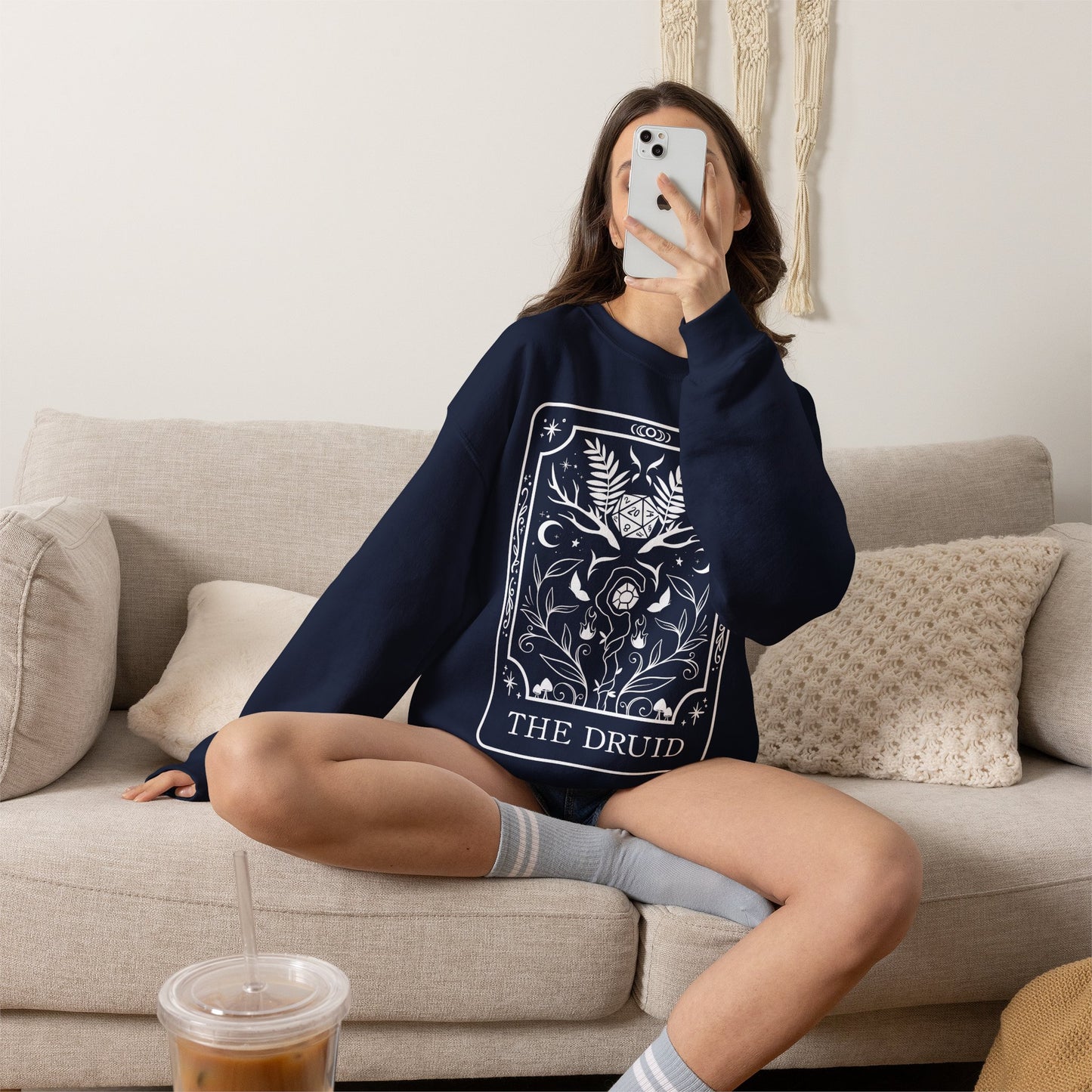 Druid Tarot Card Gildan Sweatshirt Shirt | TTRPG Character Class Crewneck