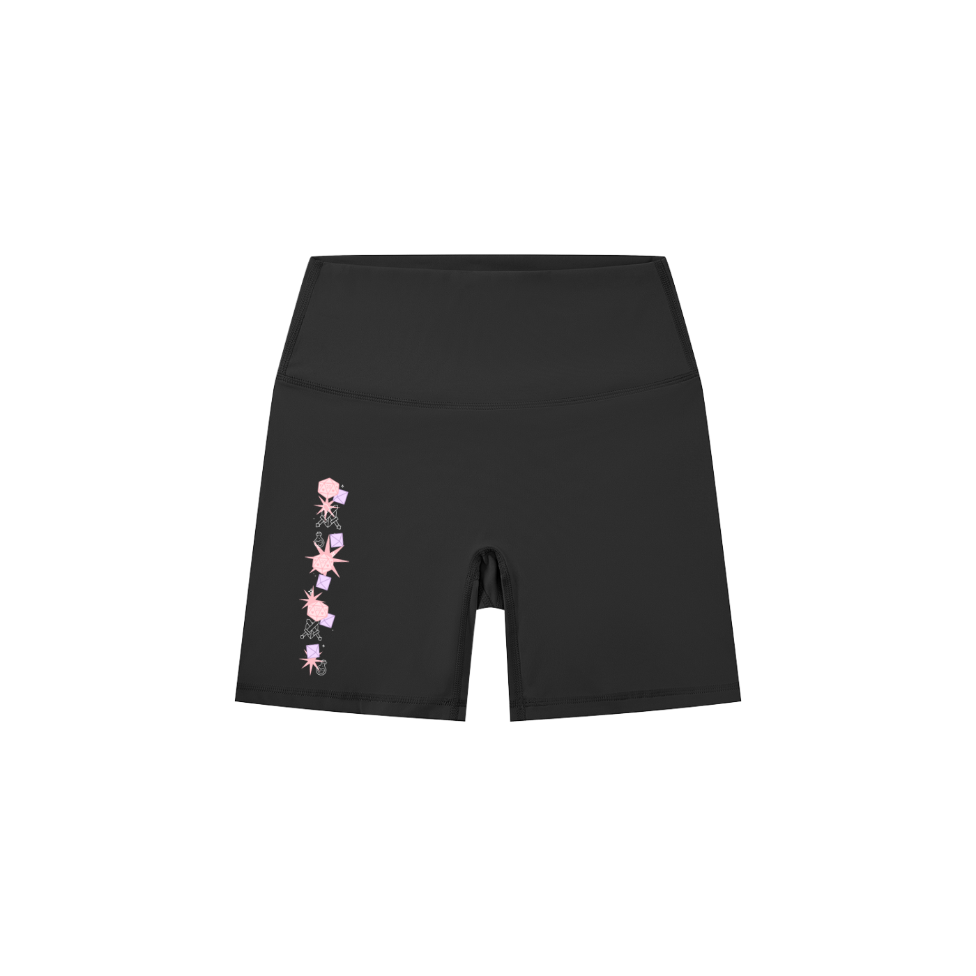 Fantasy Dice Women’s High-Waisted Biker Shorts | Tabletop RPG Activewear | Gamer Girl Athletic Shorts
