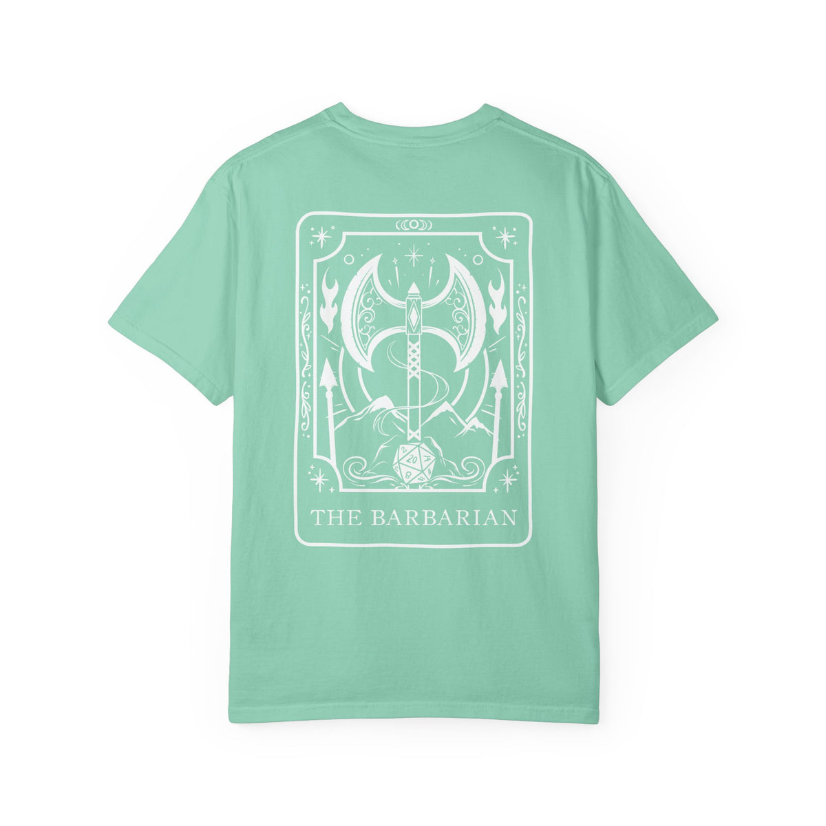 Barbarian Tarot Card Comfort Colors Shirt | TTRPG Character Class Tee