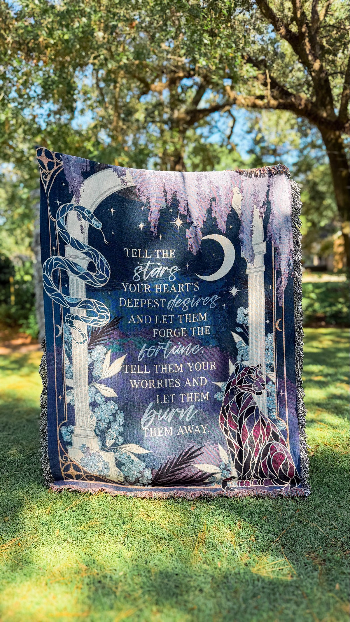 Tell The Stars Woven Blanket | Officially Licensed Fatesworn Saga Throw | Scars Beneath a Serpent's Scales Merch