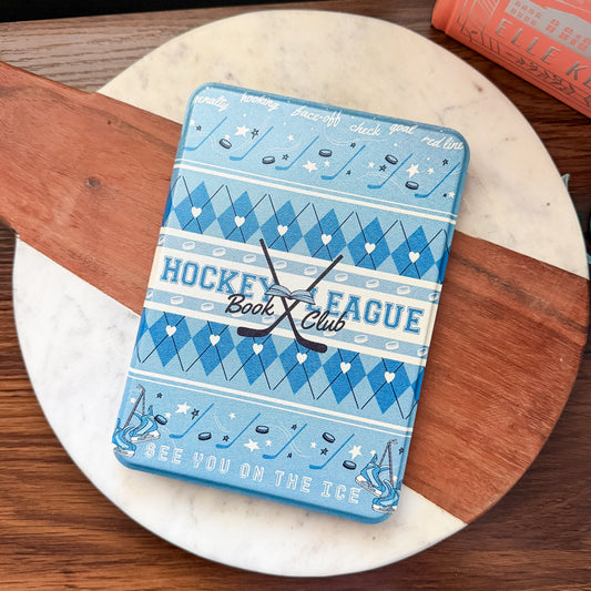 Hockey League Book Club Kindle Case | Clear Back with Hand Strap | Hockey Romance Reader Gift
