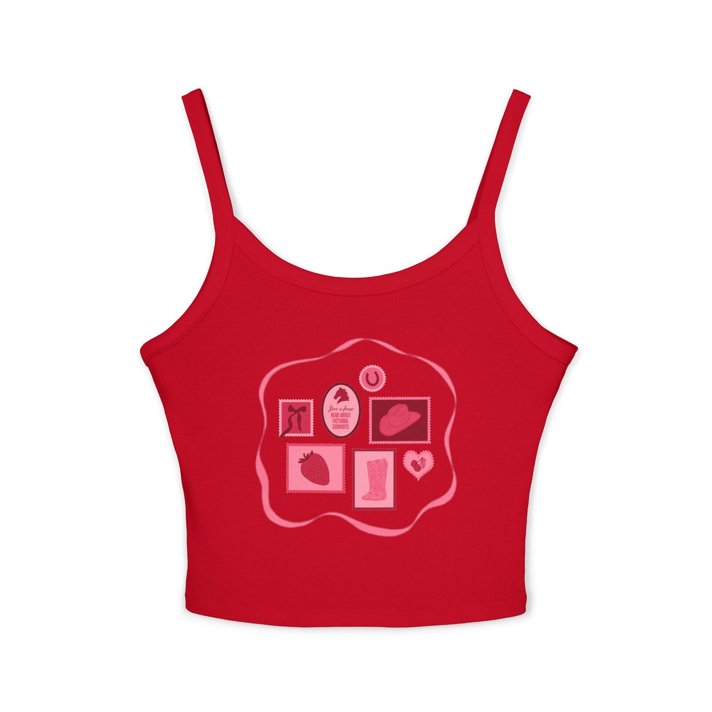 Save a Horse, Read About Fictional Cowboys Cropped Tank Top | Cowboy Romance Tank