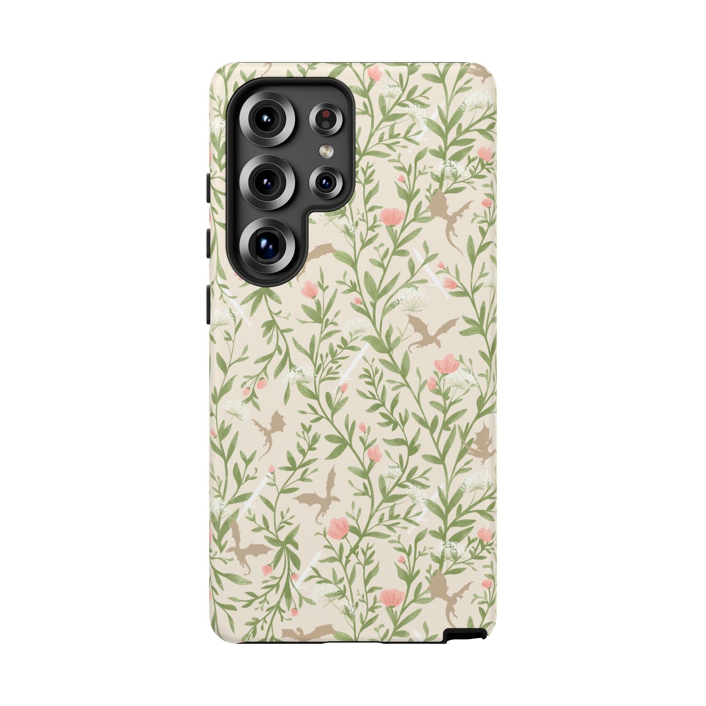 Fantasy Floral Dragons Tough Cases, Romantasy Reader Gift, Bookish Merch