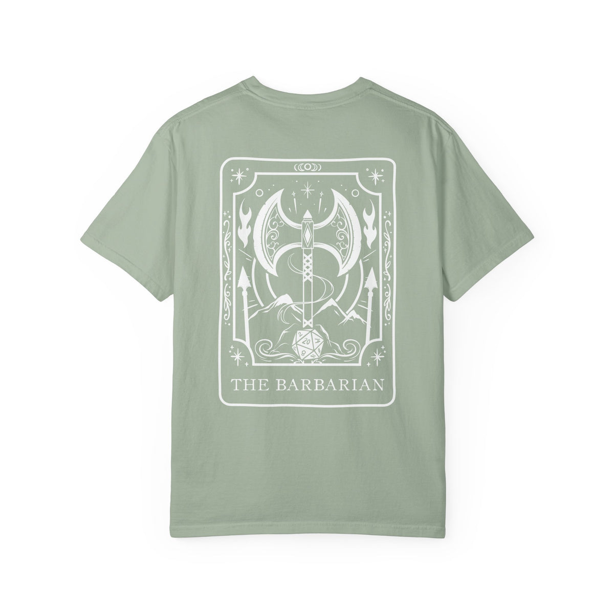 Barbarian Tarot Card Comfort Colors Shirt | TTRPG Character Class Tee