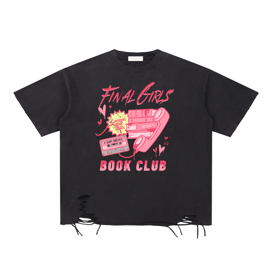 Final Girls Book Club Snow Washed Raw-Hem T-Shirt