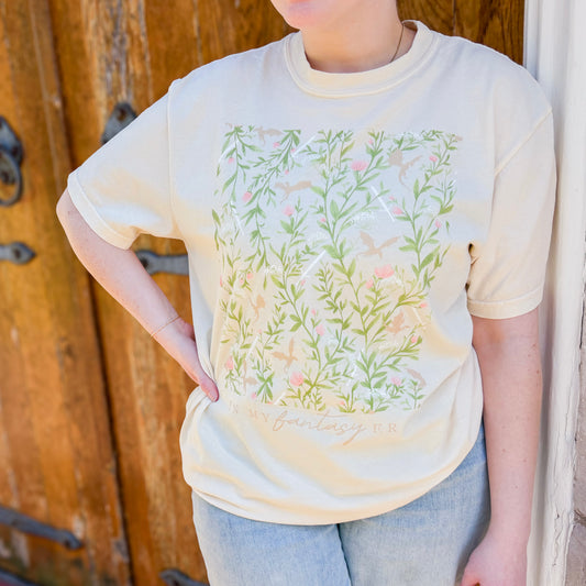 In My Fantasy Era T-Shirt – Bookish Floral Dragon Tee | Romantasy Reader Shirt Aesthetic