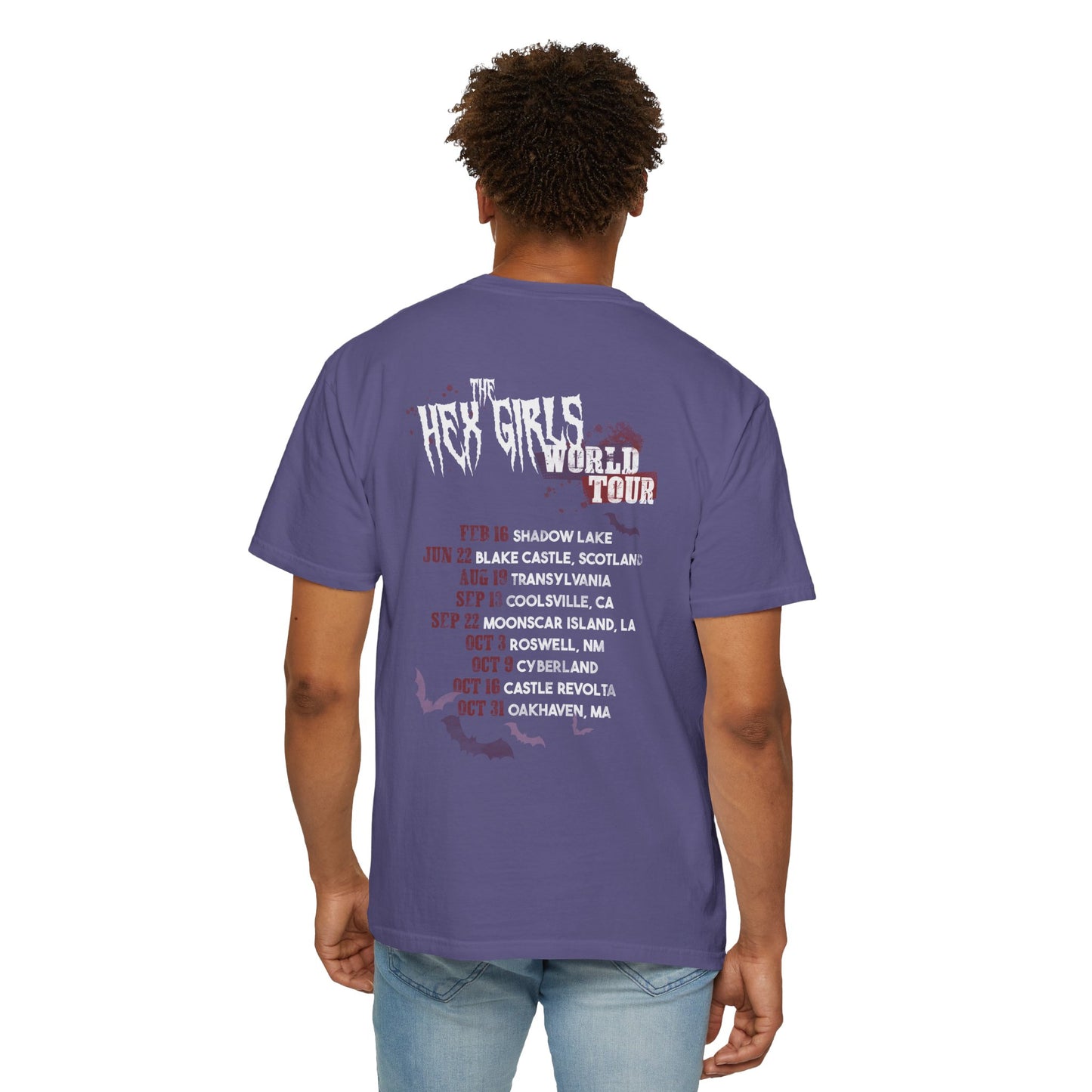2-Sided Witch Girl Band T-Shirt, Spooky Season Graphic Tee