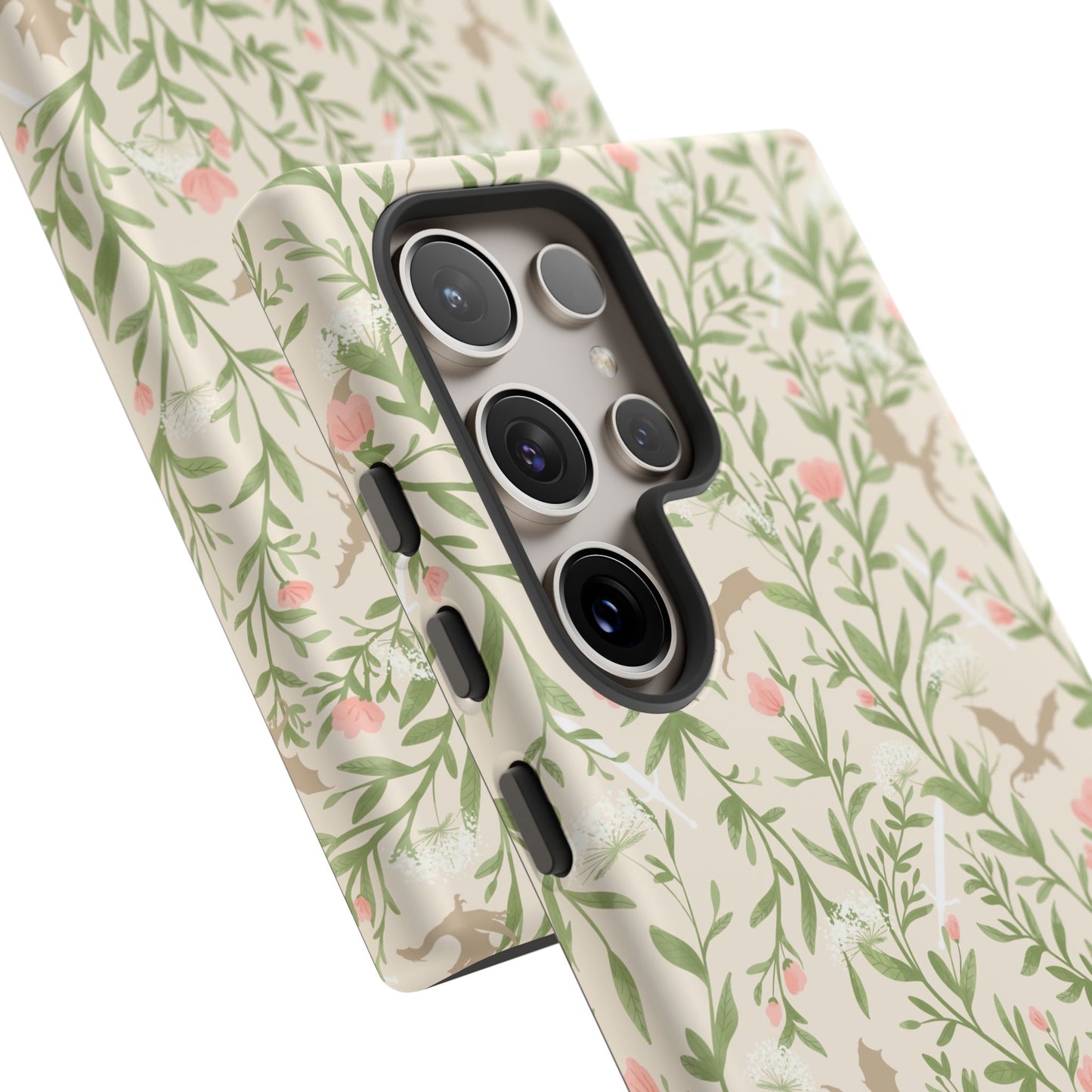 Fantasy Floral Dragons Tough Cases, Romantasy Reader Gift, Bookish Merch