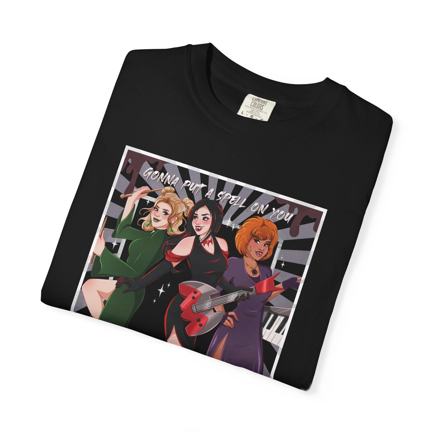 Front Only Witch Girl Band T-Shirt, Spooky Season Graphic Tee