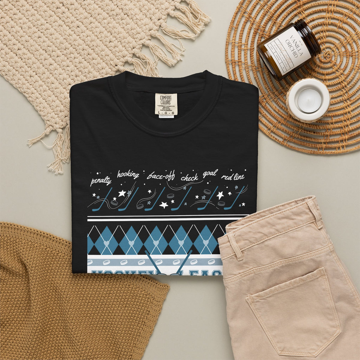 Hockey League Book Club Patterned T-Shirt