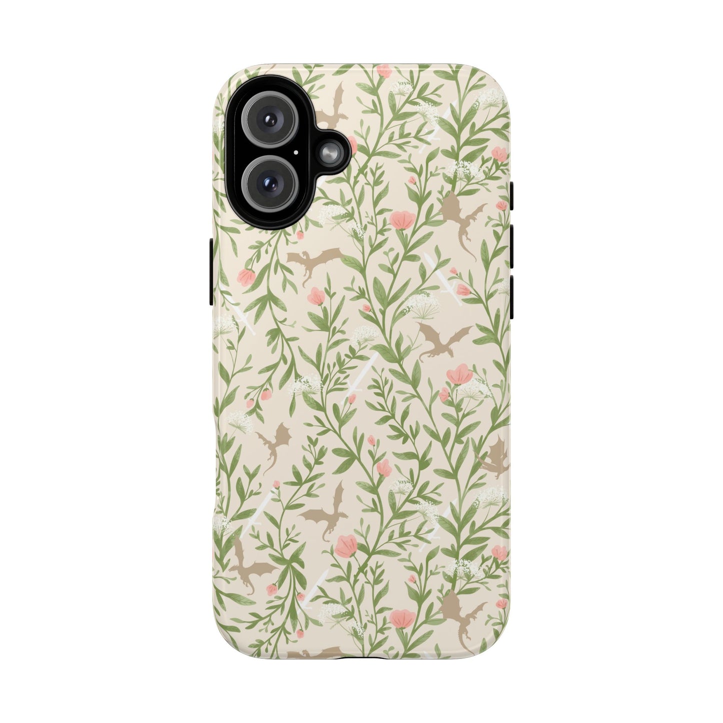 Fantasy Floral Dragons Tough Cases, Romantasy Reader Gift, Bookish Merch