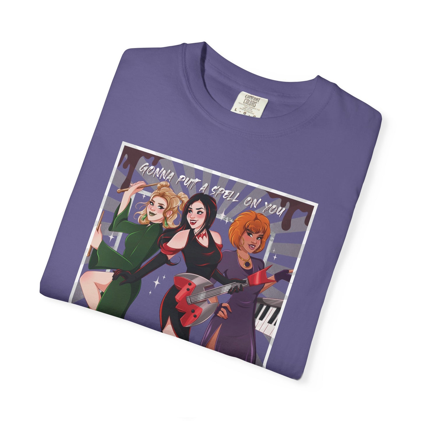 Front Only Witch Girl Band T-Shirt, Spooky Season Graphic Tee